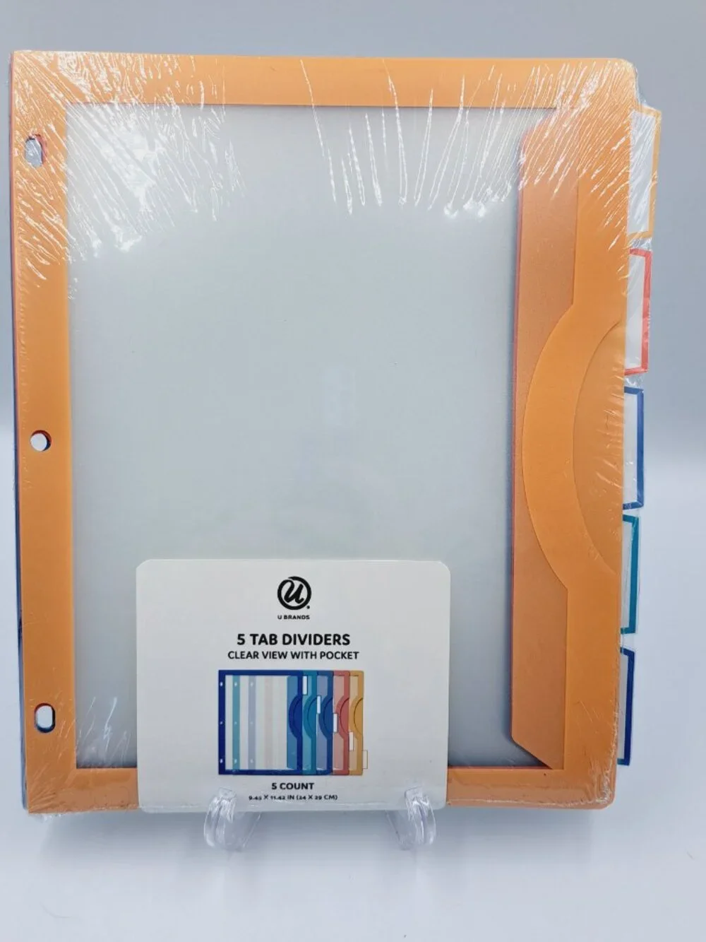 2 Packs, UBrands 5pk Tabbed Divider Single Pocket Clear View Binder Organization